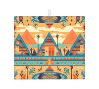 Tappetino scolapiatti per cucina Wzywhj Triangolo Circolare Stampa Architettura Realizzato in Spugna Assorbente Acqua 45,7 x 40,6 cm