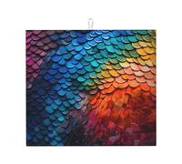 Tappetino scolapiatti per cucina YTUOPWE Arcobaleno Frammenti Scaglie di Pesce Immagine Ultra Assorbente, Reversibile ed Elegante Tappetino da Cucina