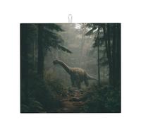 Tappetino scolapiatti per cucina YTUOPWE Big Dinosaur in The Forest Picture Ultra assorbente, reversibile ed elegante tappetino da cucina