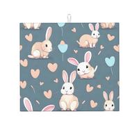 Tappetino scolapiatti per cucina YTUOPWE Cartoon Cute Bunny Picture Ultra assorbente, reversibile ed elegante tappetino da cucina