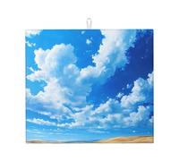 Tappetino scolapiatti per cucina YTUOPWE con campi di grano sotto il cielo blu, ultra assorbente, reversibile ed elegante tappetino da cucina
