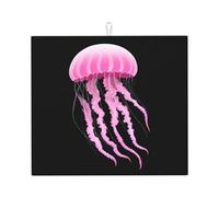 Tappetino scolapiatti per cucina YTUOPWE con immagine di meduse rosa, ultra assorbente, reversibile ed elegante tappetino da cucina