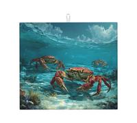 Tappetino scolapiatti per cucina YTUOPWE Crabs at the bottom of the sea Picture Ultra assorbente, reversibile ed elegante tappetino da cucina