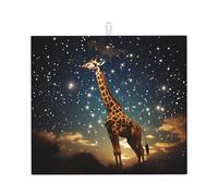 Tappetino scolapiatti per cucina YTUOPWE Giraffe in The Interstellar World Picture Ultra assorbente, reversibile ed elegante tappetino da cucina