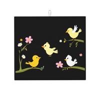Tappetino scolapiatti per cucina YTUOPWE Happy Singing Bird Picture Ultra assorbente, reversibile ed elegante tappetino da cucina