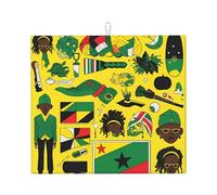 Tappetino scolapiatti per cucina YTUOPWE Jamaican Elements Picture Ultra assorbente, reversibile ed elegante tappetino da cucina