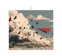 Tappetino scolapiatti per cucina YTUOPWE Paper Airplanes and Birds Picture Ultra assorbente, reversibile ed elegante tappetino da cucina