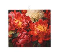 Tappetino scolapiatti per cucina YTUOPWE Peony Bush Picture Ultra assorbente, reversibile ed elegante tappetino da cucina