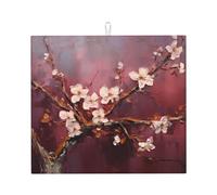 Tappetino scolapiatti per cucina YTUOPWE rosa fiori di albicocca immagine ultra assorbente, reversibile ed elegante tappetino da cucina