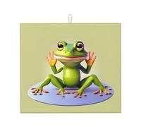Tappetino scolapiatti per cucina YTUOPWE The Funny Frog Doing Yoga Picture Ultra assorbente, reversibile ed elegante tappetino da cucina