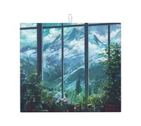 Tappetino scolapiatti per cucina YTUOPWE The View from the Window Picture Ultra assorbente, reversibile ed elegante tappetino da cucina