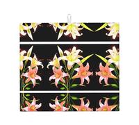 Tappetino scolapiatti per cucina YTUOPWE Un bouquet di gigli in piena fioritura immagine ultra assorbente, reversibile ed elegante tappetino da cucina