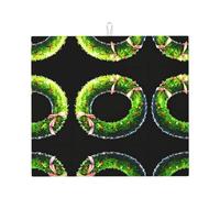 Tappetino scolapiatti per cucina YTUOPWE verde smeraldo ghirlanda immagine ultra assorbente, reversibile ed elegante tappetino da cucina