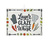 Tappetino scolapiatti per frusta e piatti, colorato, assorbente, in microfibra, per cucina, 45,7 x 61 cm