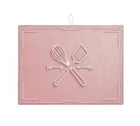 Tappetino scolapiatti per frusta e spatola per bancone della cucina, tappetino scolapiatti assorbente rustico color pesca, tappetino scolapiatti in microfibra floreale primaverile 45,7 x 61 cm