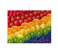 Tappetino scolapiatti per frutta per bancone della cucina, tappetino scolapiatti assorbente colorato, tappetino estivo in microfibra per asciugare il bancone della cucina, 45,7 x 61 cm