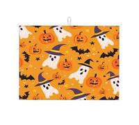 Tappetino scolapiatti per Halloween con cappello da strega fantasma, tappetino assorbente per scolapiatti per bancone della cucina, tappetino antiscivolo, 45,7 x 61 cm