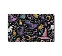Tappetino scolapiatti per Halloween per bancone della cucina, cappelli da strega e fantasmi, in gomma assorbente, tappetino scolapiatti in pelle PU per bancone della cucina, 30,5 x 50,8 cm