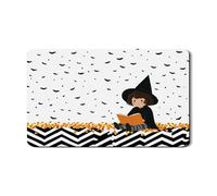Tappetino scolapiatti per Halloween per bancone della cucina, carino libro di lettura con strega, tappetino in gomma assorbente, motivo a zigzag, 30,5 x 50,8 cm