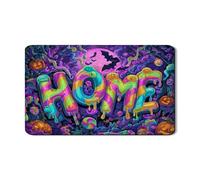 Tappetino scolapiatti per Halloween, per bancone della cucina, con lettere gocciolanti colorate, in gomma assorbente, divertente tappetino scolapiatti in pelle PU, 30,5 x 50,8 cm