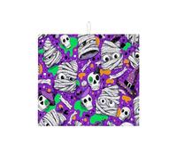 Tappetino scolapiatti per Halloween, per bancone della cucina, con mummia spettrale e teschio, assorbente, tappetino scolapiatti divertente in microfibra per decorazione bancone della cucina, 40,6 x
