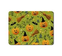 Tappetino scolapiatti per Halloween per bancone della cucina, divertente zucca e scopa da strega, in gomma assorbente, tappetino scolapiatti verde festivo per decorazione bancone della cucina, 45,7 x