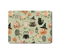 Tappetino scolapiatti per Halloween per bancone della cucina, fantasia gufo e zucca, in gomma assorbente, tappetino scolapiatti floreale festivo per decorazione bancone della cucina, 45,7 x 61 cm