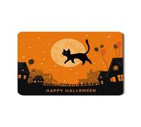 Tappetino scolapiatti per Halloween, per bancone della cucina, in gomma assorbente, motivo gatto e luna, tappetino scolapiatti in pelle sintetica per cucina, 30,5 x 50,8 cm