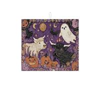 Tappetino scolapiatti per Halloween per bancone della cucina, motivo mucca e zucca spettrale, assorbente, tappetino scolapiatti in microfibra medievale per decorazione bancone della cucina, 40,6 x