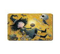 Tappetino scolapiatti per Halloween, per bancone della cucina, motivo strega spettrale e zucca, in gomma assorbente, scolapiatti in pelle PU, per decorazioni festive, 30,5 x 50,8 cm
