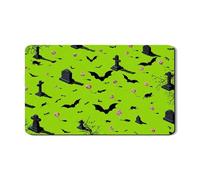 Tappetino scolapiatti per Halloween, per bancone della cucina, pipistrello verde e cimitero, tappetino scolapiatti in gomma assorbente, divertente tappetino scolapiatti in pelle PU per bar, 30,5 x