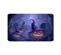 Tappetino scolapiatti per Halloween, per bancone della cucina, zucca e cappello da strega, tappetino in gomma assorbente, tappetino scolapiatti in pelle PU per decorazione della cucina, 30,5 x 50,8 cm