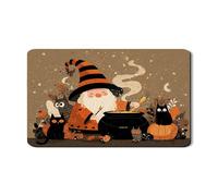 Tappetino scolapiatti per Halloween, per cucina, simpatica strega e gatto, in gomma assorbente, tappetino scolapiatti autunnale in pelle PU per decorazione domestica, 30,5 x 50,8 cm