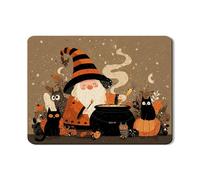 Tappetino scolapiatti per Halloween, per cucina, simpatica strega e gatto, in gomma assorbente, tappetino scolapiatti autunnale in pelle PU per decorazione domestica, 45,7 x 61 cm