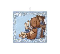 Tappetino scolapiatti per il bancone della cucina, morbido tappetino assorbente blu per scolapiatti a forma di cane, tappetino in microfibra per asciugare i piatti della cucina, 40,6 x 45,7 cm
