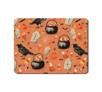 Tappetino scolapiatti per il bancone della cucina, tappetino scolapiatti in gomma assorbente nero con zucca di corvo nero, tappetino scolapiatti in stile vintage, per decorazione autunnale, 45,7 x 61