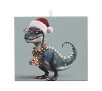 Tappetino scolapiatti per Kitchen HHGFASD Christmas Dinosaur Pattern Ultra assorbente, reversibile ed elegante tappetino da cucina