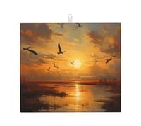 Tappetino scolapiatti per Kitchen HHGFASD Migratory Birds Before Sunset modello ultra assorbente, reversibile ed elegante tappetino da cucina
