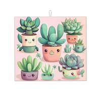 Tappetino scolapiatti per Kitchen YTUOPWE Lovely succulente immagine ultra assorbente, reversibile ed elegante tappetino da cucina