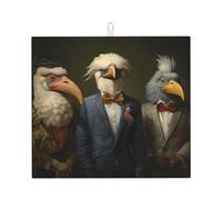 Tappetino scolapiatti per Kitchen YTUOPWE Multiple Bird Head antropomorfismi Picture Ultra assorbente, reversibile ed elegante tappetino da cucina