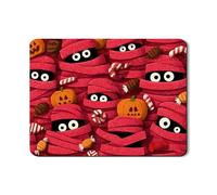 Tappetino scolapiatti per la mummia di Halloween, divertente tappetino in gomma assorbente con motivo mummia rossa, tappetino scolapiatti in pelle PU per protezione bancone della cucina, 45,7 x 61 cm