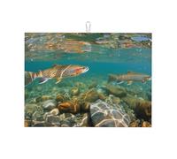 Tappetino scolapiatti per la pesca a mosca, per bancone della cucina, in microfibra, assorbente, riutilizzabile, lavabile, extra large, 45,7 x 61 cm