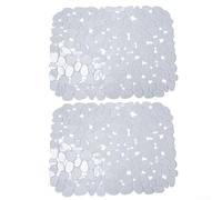 Tappetino scolapiatti per lavello da cucina con design unico a ciottoli, materiale in PVC per protezione da graffi e ammaccature, confezione da 2 (trasparente)
