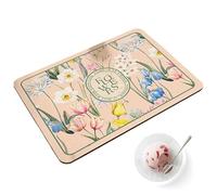Tappetino scolapiatti per lavello, tappetino scolapiatti fantasia per lavello della cucina, tappetino isolato per cucina e bar, con design floreale vintage, da cucina con piccoli