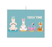 Tappetino scolapiatti per meditazione con animali, in microfibra, grande, per bancone della cucina, tappetino super assorbente, tappetino per scolapiatti facile da pulire, 45,7 x 61 cm