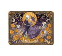 Tappetino scolapiatti per piano di Halloween, per bancone della cucina, con coppia di scheletri, in gomma assorbente, tappetino scolapiatti vintage gotico per proteggere bar, 45 x 61 cm