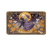 Tappetino scolapiatti per piano di Halloween, per bancone della cucina, con coppia di scheletri, in gomma assorbente, tappetino scolapiatti vintage gotico per bar, 30,5 x 50,8 cm
