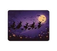 Tappetino scolapiatti per piano di Halloween, per bancone della cucina, con sagoma di strega, in gomma assorbente, tappetino scolapiatti viola, decorazione spettrale, 45,7 x 61 cm