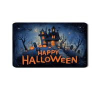 Tappetino scolapiatti per piano di Halloween, per bancone della cucina, motivo casa stregata spettrale e zucca, tappetino in gomma assorbente, tappetino in pelle PU autunnale per bar, 30,5 x 50,8 cm
