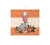 Tappetino scolapiatti per piano di Halloween, per bancone della cucina, motivo scheletro vintage, assorbente a mano, tappetino scolapiatti in microfibra spettrale per bancone della cucina, decorazione